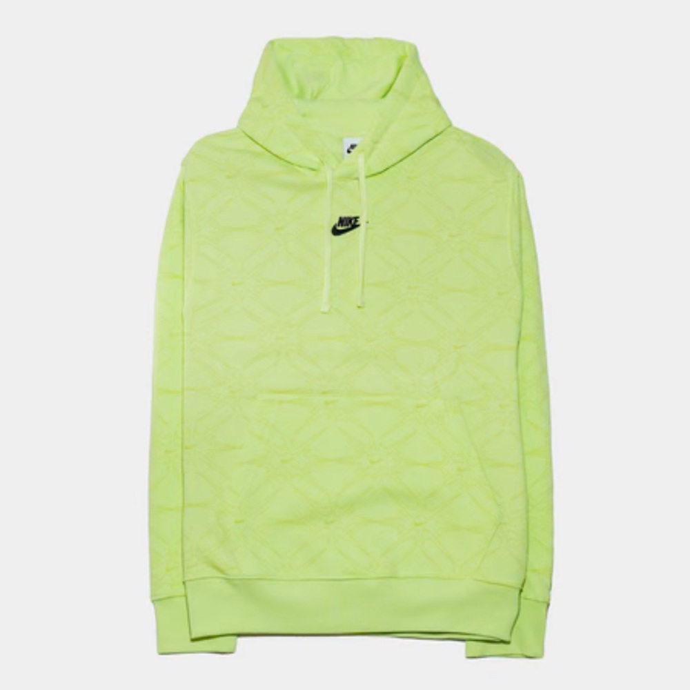 Nike Mens Yellow Green Long Sleeve Pocket Pullover Hoodie Size XL